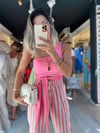 Şeker Pembe Dekolte Detaylı Bağlamalı Bluz