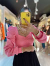 Şeker Pembe Kol Pileli Triko