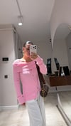 Şeker Pembe Madonna Yaka Düğme Detaylı Kazak 