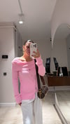Şeker Pembe Madonna Yaka Düğme Detaylı Kazak 