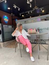 Şeker Pembe Paça Pileli Müslin Kumaş Pantolon 