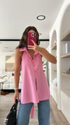 Şeker Pembe Sırt Bağlamalı Gömlek