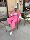 Şeker Pembe Tek Cepli Şifon Gömlek
