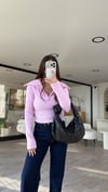 Şeker Pembe Yarım Fermuarlı Fitilli Dilvin Kazak 