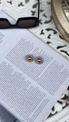 Silver Gold Yuvarlak Küpe 