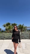 Siyah Ajurlu Triko Elbise