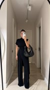 Siyah Asimetrik Kesim Kolsuz Marka Model Bluz