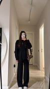 Siyah Bağlama Detaylı Sweat Pantolon Takım 