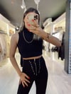Siyah Balıkçı Yaka Sıfır Kol Bluz 