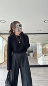 Siyah Basic Uzun Kol Marka Model İnce Sweat
