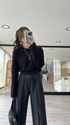 Siyah Basic Uzun Kol Marka Model İnce Sweat