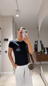 Siyah Bej Brodeli Marka Model Tshirt