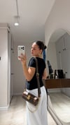 Siyah Bej Brodeli Marka Model Tshirt