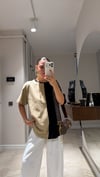 Siyah Bej Gold Halka Detaylı Tshirt
