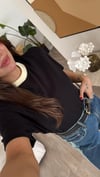 Siyah Bej Ribanalı Marka Model Tshirt