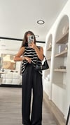Siyah Bel Bağcıklı Marka Model Saten Pantolon