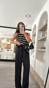Siyah Bel Bağcıklı Marka Model Saten Pantolon