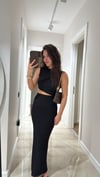 Siyah Bel Dekolteli Marka Model Elbise