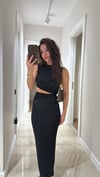 Siyah Bel Dekolteli Marka Model Elbise