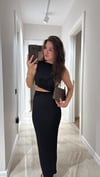 Siyah Bel Dekolteli Marka Model Elbise