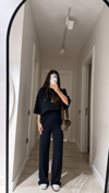 Siyah Bel Lastikli Marka Model Modal Pantolon