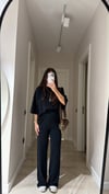Siyah Bel Lastikli Marka Model Modal Pantolon