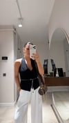Siyah Belden Kemer Detaylı Yelek
