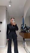 Siyah Belden Oturtma Gömlek Pantolon Takım