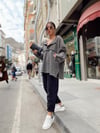 Siyah Beli Lastikli Kadife Pantolon 
