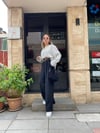 Siyah Beli Lastikli Krep Kumaş Palazzo Pantolon