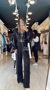 Siyah Beli Lastikli Krinkıl Kumaş Pantolon 