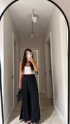 Siyah Beli Lastikli Pareo Pantolon