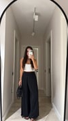 Siyah Beli Lastikli Pareo Pantolon