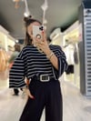 Siyah Beyaz Çizgili Basic Tshirt 