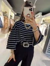 Siyah Beyaz Çizgili Basic Tshirt 