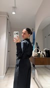 Siyah Beyaz Çizgili Bel Kemer Detaylı Crop Gömlek