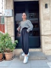 Siyah Beyaz Çizgili İnce Sweat 