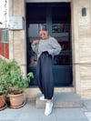 Siyah Beyaz Çizgili İnce Sweat 