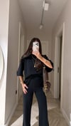 Siyah Bisiklet Yaka Kısa Kol Marka Model Modal Tişört