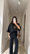 Siyah Bisiklet Yaka Kısa Kol Marka Model Modal Tişört