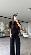 Siyah Bisiklet Yaka Kısa Kol Marka Model Triko Takım
