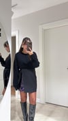 Siyah Bisiklet Yaka Marka Model Basic Kazak