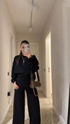Siyah Bisiklet Yaka Modal Sweat Takım 