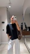 Siyah Bisiklet Yaka Oversize Basic Tshirt