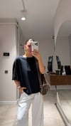 Siyah Bisiklet Yaka Oversize Basic Tshirt
