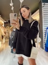 Siyah Bisiklet Yaka Oversize Ravi Sweat