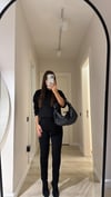 Siyah Cep Görünümlü Tayt Pantolon