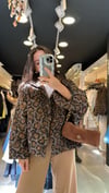 Siyah Cepli Leopar Desenli Ceket 