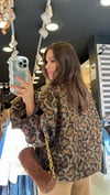 Siyah Cepli Leopar Desenli Ceket 