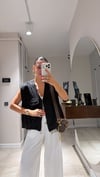 Siyah Çift Cepli Fermuarlı Nubuk Yelek